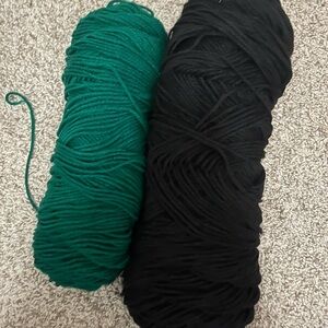 Green and Black Yarn Bundle